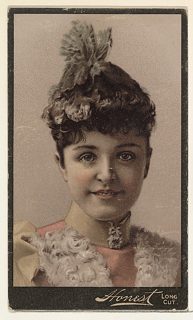 W. Duke, Sons & Co., Actress wearing ornate headpiece, from Stars of the Stage, Third Series (N131) issued by Duke Sons & Co. to promote Honest Long Cut Tobacco