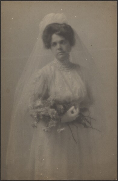 Louis Fleckenstein, [Portrait of a Bride with Bouquet]