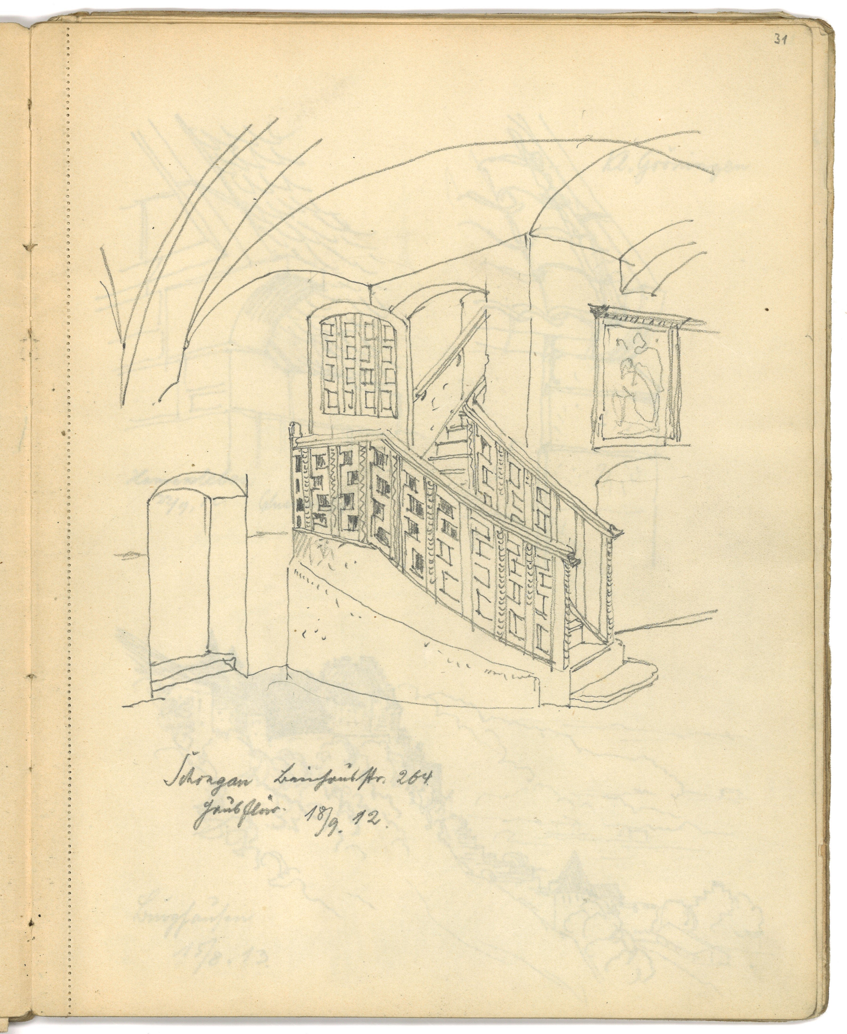 Otto Stiehl, Schongau (Oberbayern): Brauhausstraße[?] 264, Treppe im Hausflur