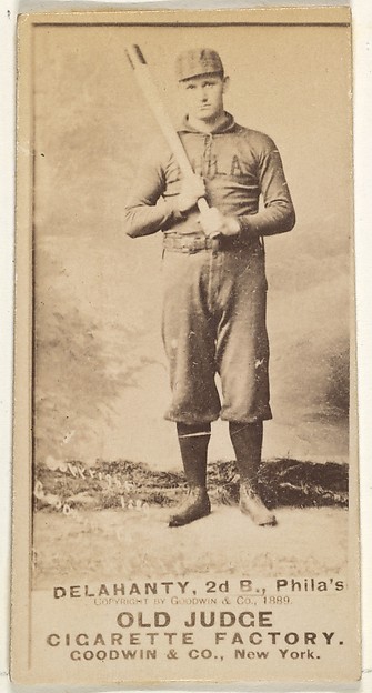 Goodwin & Company, Edward James "Big Ed" Delahanty, 2nd Base, Philadelphia, from the Old Judge series (N172) for Old Judge Cigarettes