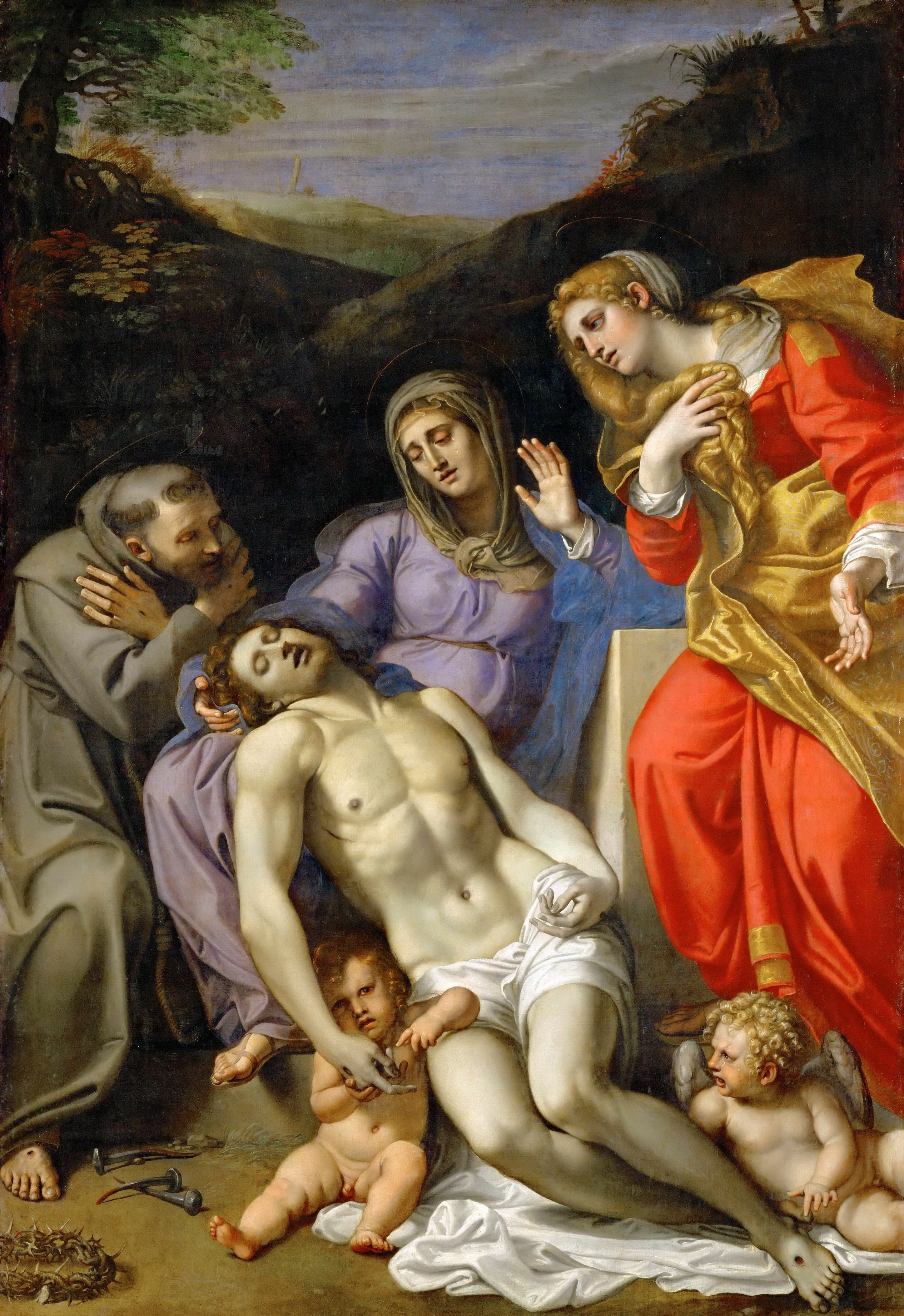 Annibale Carracci, Pietà with Sts. Francis and Mary Magdalen
