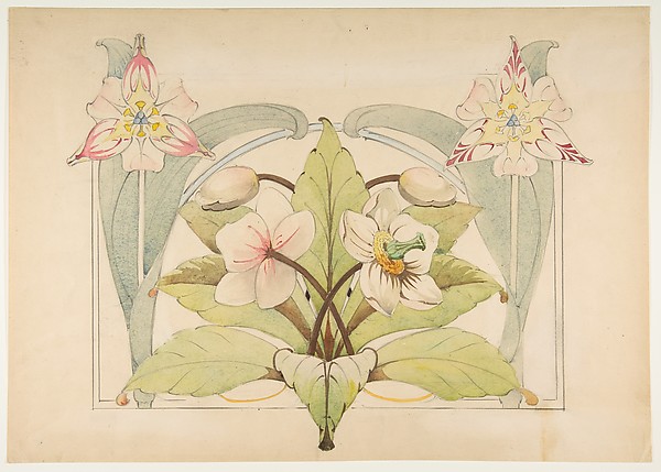 Anonymous, French, 19th century, Design with Flowers