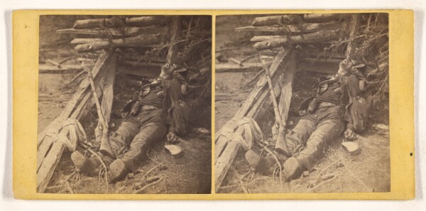 Timothy H. O'Sullivan, Dead Confederate Soldier as He Lay on the Field, After the Battle of the 19th May, Near Mrs. Allsop's, Pine Forest...Va.