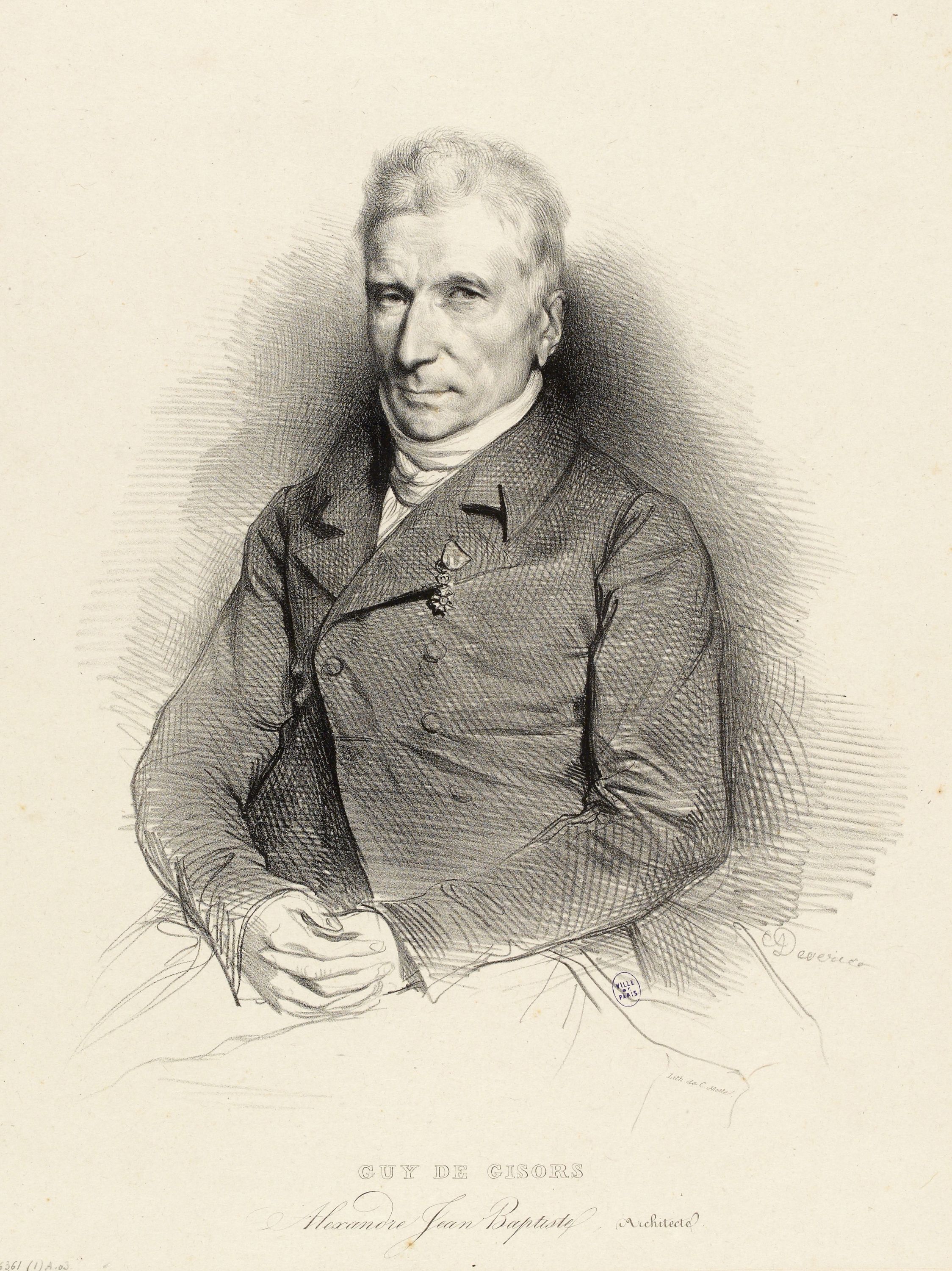 Achille Devéria, Portrait d'Alexandre Jean-Baptiste Guy de Gisors (1761-1835), architecte