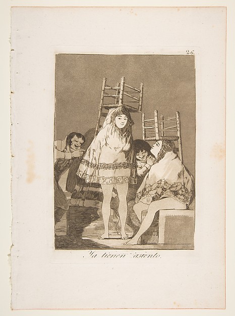 Goya (Francisco de Goya y Lucientes), Plate 26 from "Los Caprichos": They've already got a seat (Ya tienen asiento)