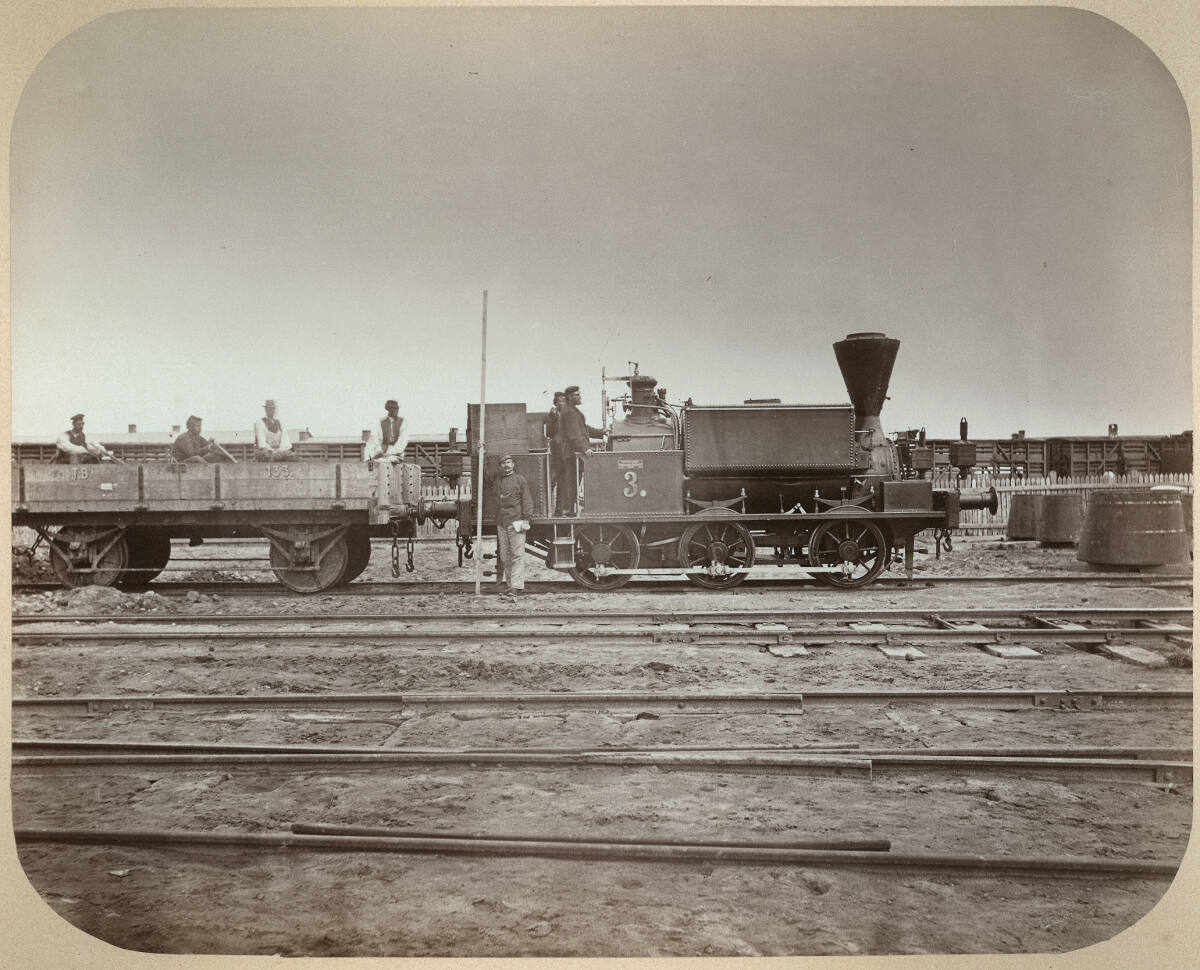 AdolfSchoonvonCorbitzthal, Lemberg-Czernowitzer Eisenbahn: Arbeits Locomotive sammt Schotterlowries