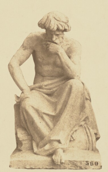 Édouard Baldus, ["La Méditation", Sculpture by Jean Bonnassieux, Decoration of the Louvre, Paris]
