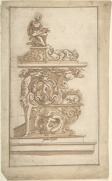 Anonymous, Italian, 16th century, Design for a Lectern