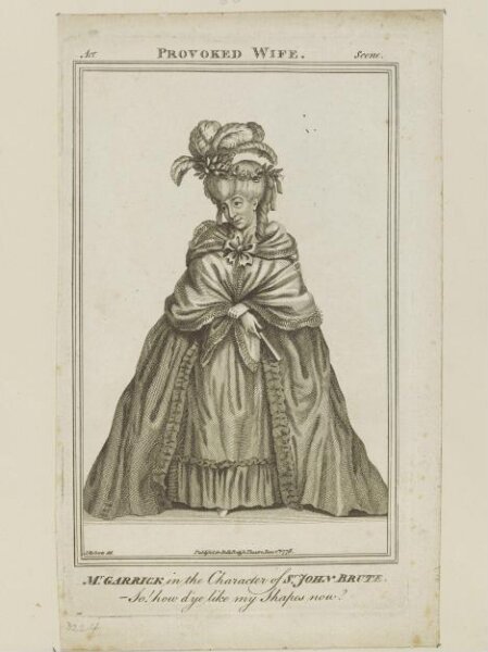 Unknown, Mr. Garrick in the character of Sir John Brute, in 'The Provoked Wife'