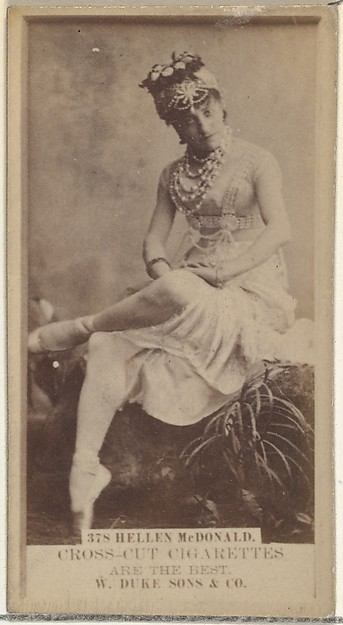W. Duke, Sons & Co., Card Number 378, Helen McDonald, from the Actors and Actresses series (N145-3) issued by Duke Sons & Co. to promote Cross Cut Cigarettes