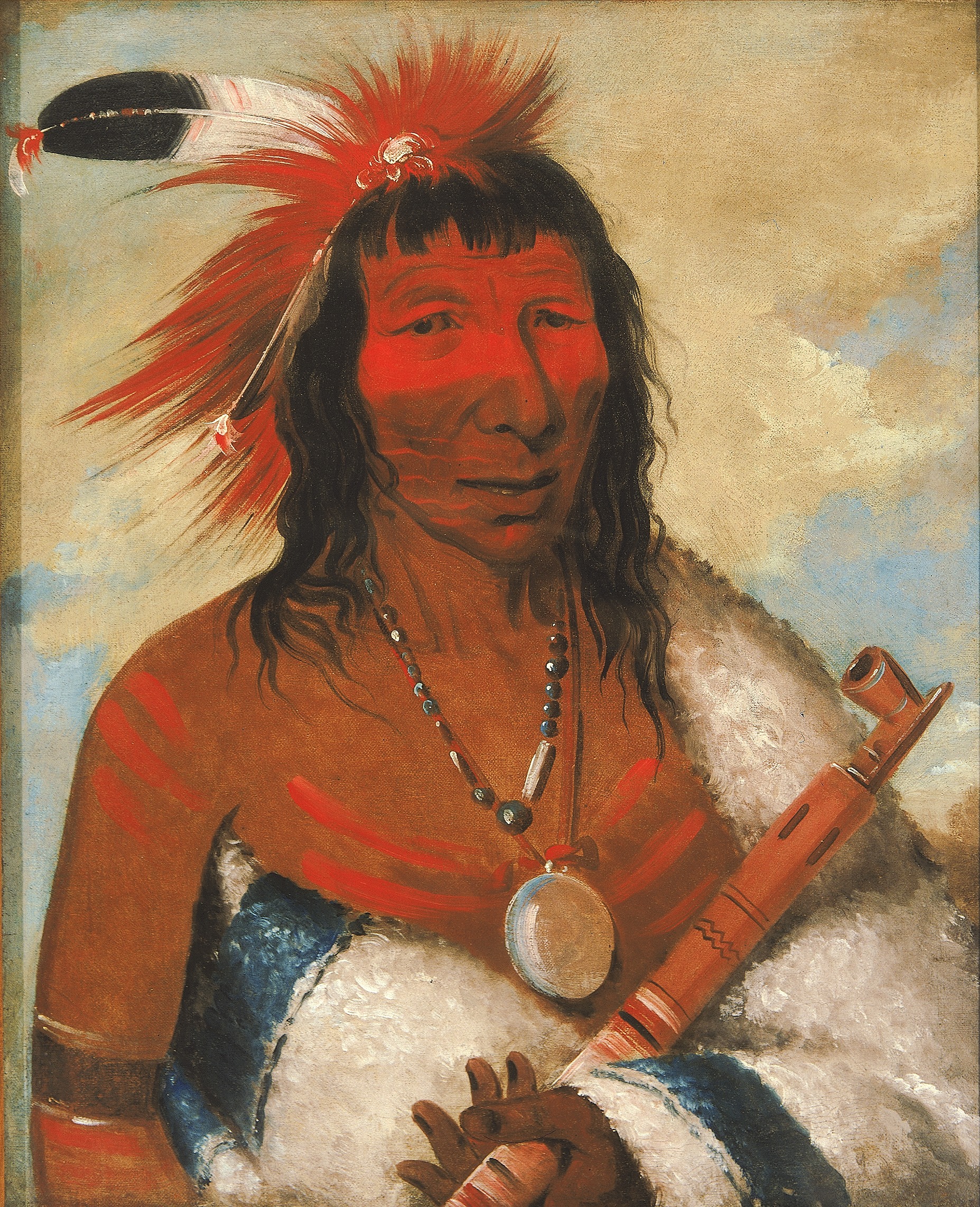 George Catlin, Wá-nah-de-túnk-ah, Big Eagle (or Black Dog), Chief of the O-hah-kas-ka-toh-y-an-te Band
