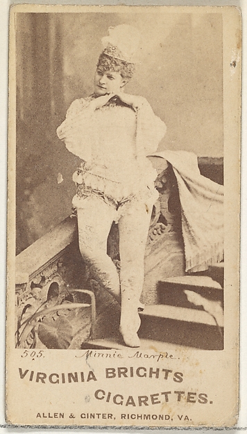 Allen & Ginter, Card 505, Minnie Marple, from the Actors and Actresses series (N45, Type 1) for Virginia Brights Cigarettes