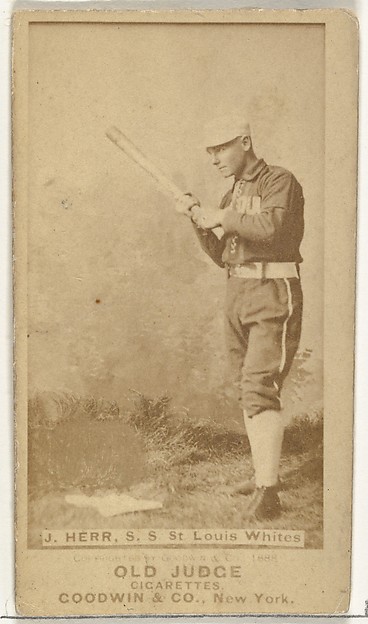 Goodwin & Company, Herr, Shortstop, St. Louis Whites, from the Old Judge series (N172) for Old Judge Cigarettes