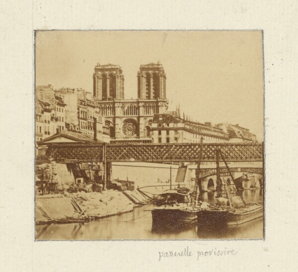 Unknown, [Temporary bridge at Pont Saint-Michel]