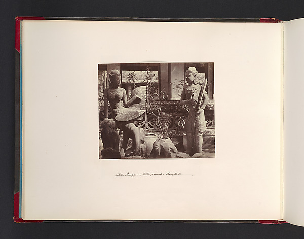 John Thomson, Stone Images in Wat Grounds - Bangkok