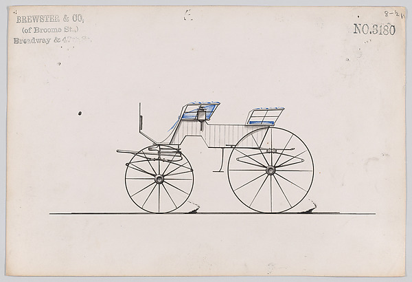 Brewster & Co., Design for 4 seat Phaeton, no top, no. 3180