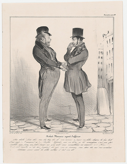 Honoré Daumier, Plate 39: Robert Macaire business agent, from 'Caricaturana,' published in Les Robert Macaires