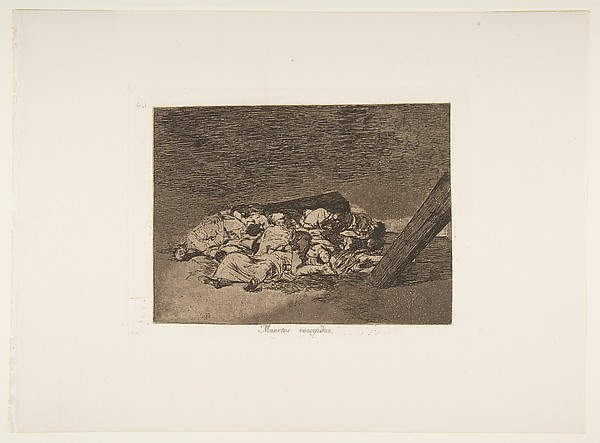 Goya (Francisco de Goya y Lucientes), Plate 63 from "The Disasters of War" (Los Desastres de la Guerra): 'Harvest of the dead' (Muertos recogidos)