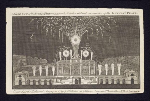 Unknown, A Night View of the Public Fireworks order'd to be exhibited on occasion of the General Peace.