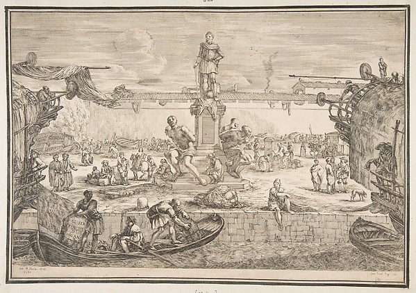 Stefano della Bella, Port of Livorno with Statue of Ferdinand I, from 'Views of the port of Livorno' (Vues du port de Livourne)