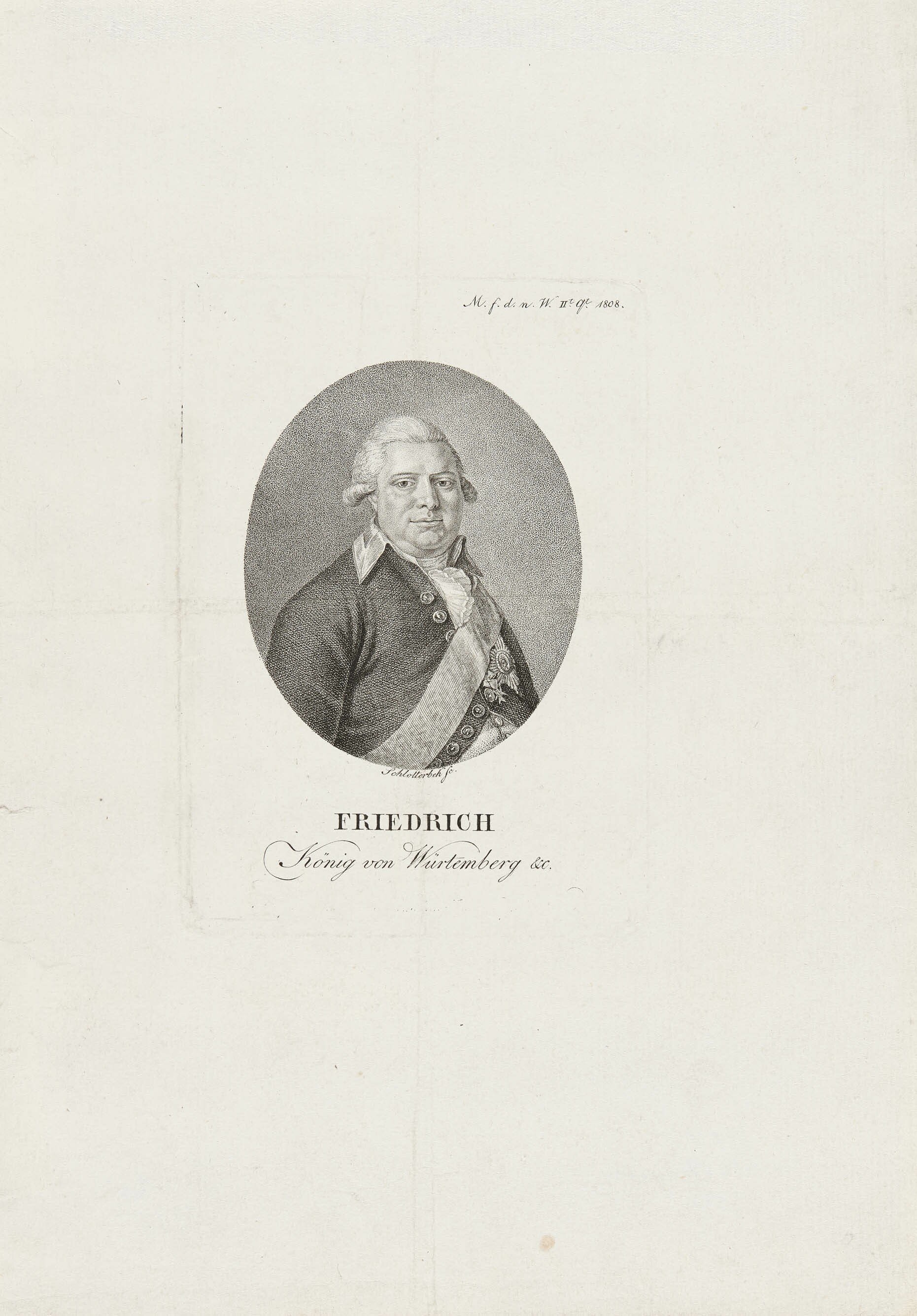 Christian Jakob Schlotterbeck, Bildnis König Friedrich I. von Württemberg