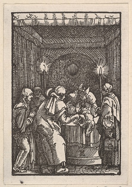 Albrecht Altdorfer, Joachim's Sacrifice Refused by the Priest, from "The Fall and Salvation of Mankind Through the Life and Passion of Christ"