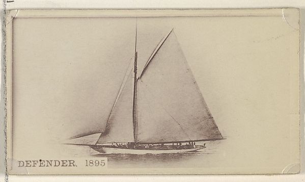 Allen & Ginter, Defender, 1895, from the Famous Ships series (N50) for Virginia Brights Cigarettes