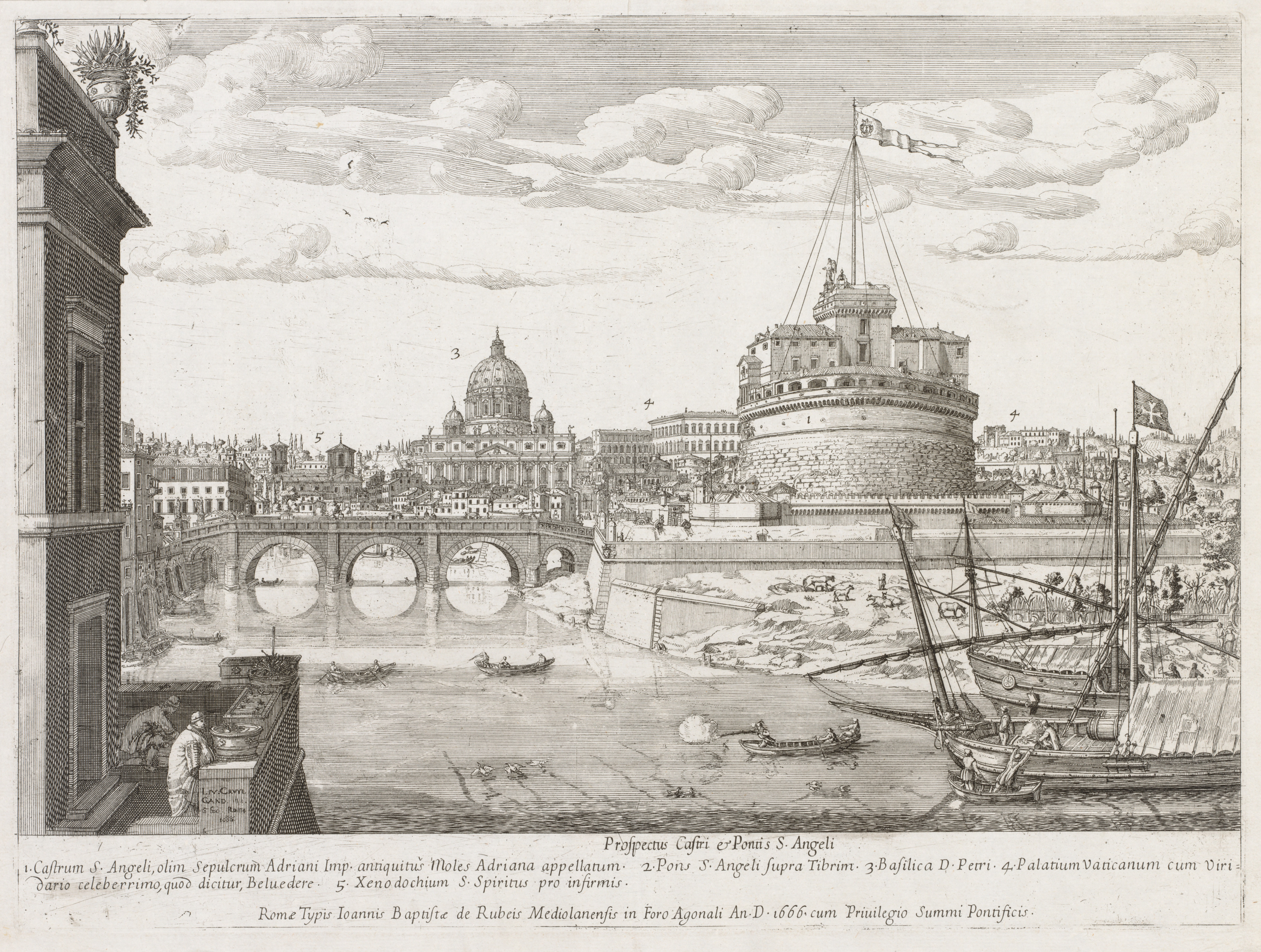 Lievin Cruyl, St. Angelo from "Prospectus Locurum Urbis Romae Insign[ium]