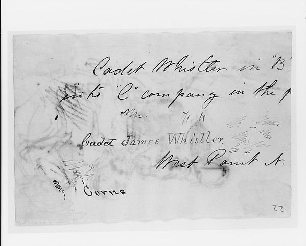 James McNeill Whistler, Partial Text from Letter (?); Autograph (from Sketchbook)