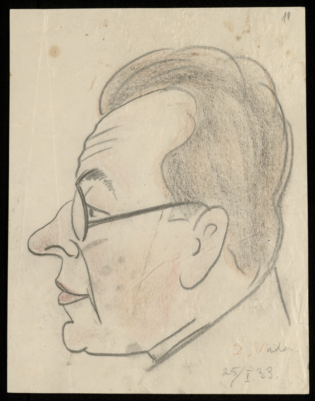 Unknown artist, karikatuur H. Vaksast. 1933. Heino Vaksa kogu