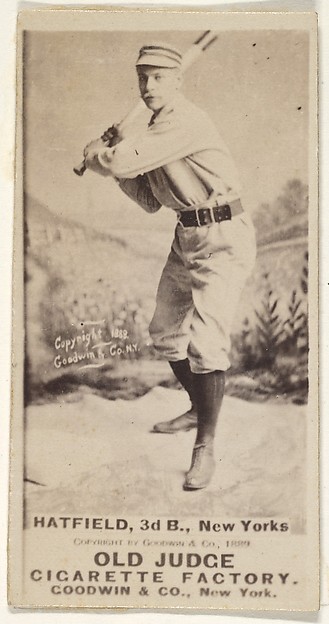 Goodwin & Company, Gil Hatfield, 3rd Base, New York, from the Old Judge series (N172) for Old Judge Cigarettes