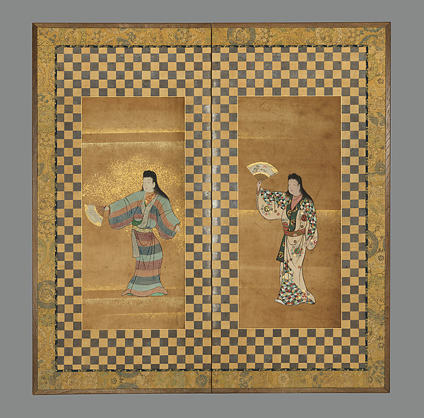 Unidentified, Screen of Two Dancers (Bugi zu byōbu)