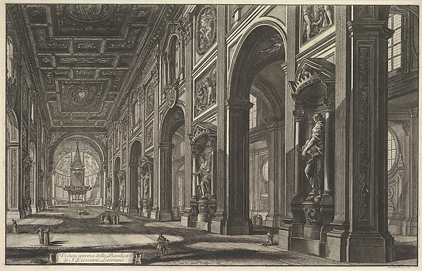 Giovanni Battista Piranesi, St. Giovanni in Laterano, Interior, from "Vedute di Roma" (Views of Rome)