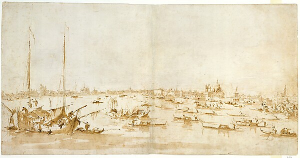 Francesco Guardi, Panaromic View of the Bacino di San Marco, Looking up the Giudecca Canal