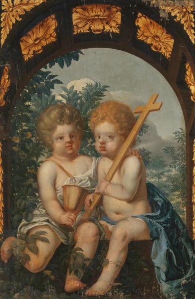 anonymous, Christian Allegory with two Children with Cross and Chalice