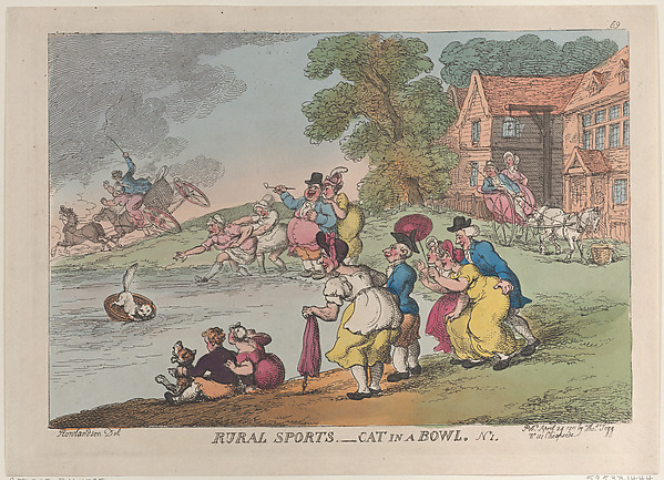 Thomas Rowlandson, Rural Sports: Cat in a Bowl