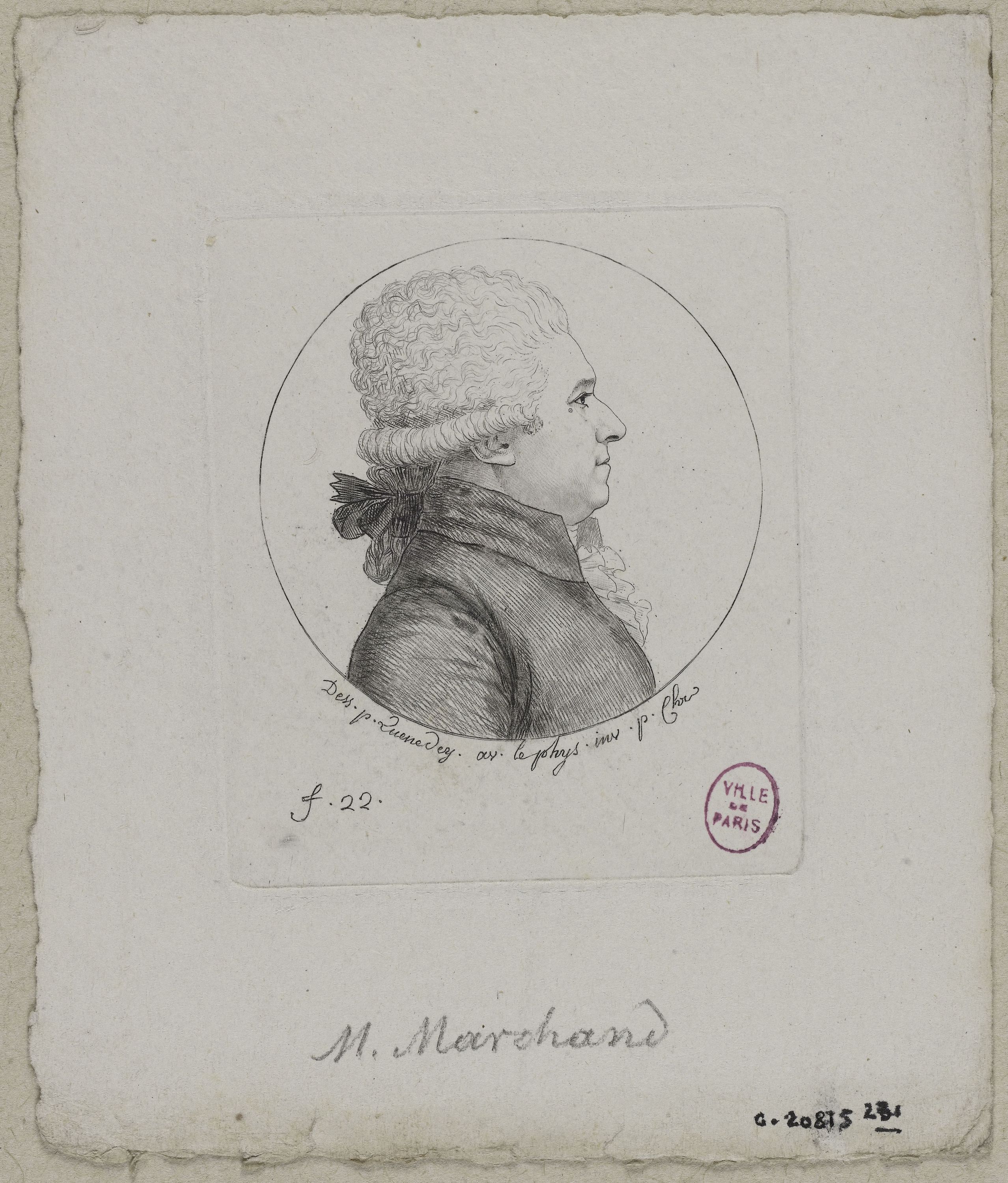 Edmé Quenedey, Portrait de Monsieur Marchand