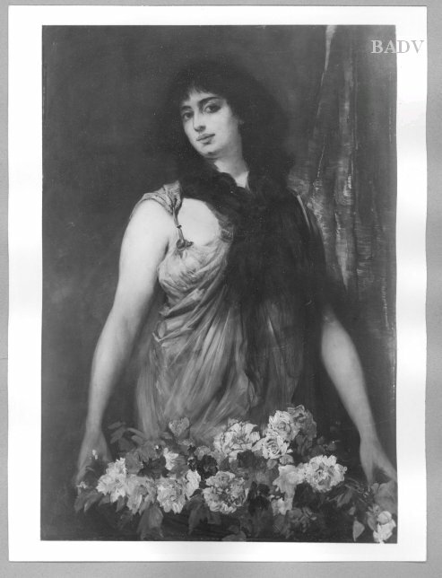 Hans Makart, Frauenbildnis mit Blumen (Ägypterin)