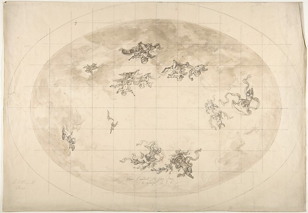 Jules-Edmond-Charles Lachaise, Design for an Oval Ceiling, probably for Pless Residence