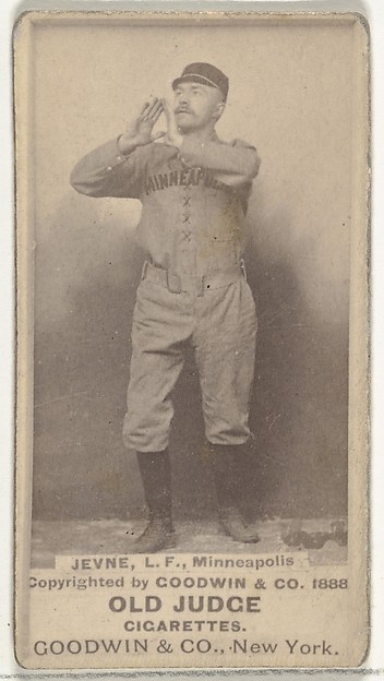 Goodwin & Company, Frederick B. "Ned" Jevne, Left Field, Minneapolis, from the Old Judge series (N172) for Old Judge Cigarettes