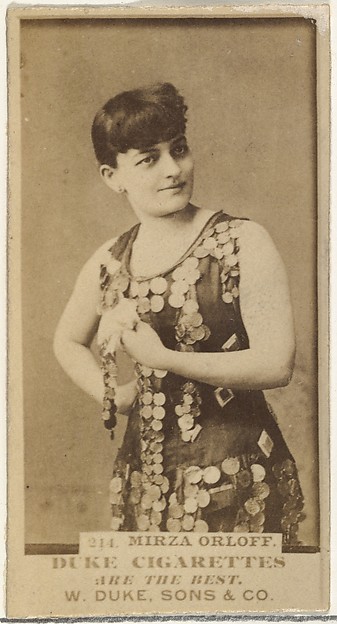 W. Duke, Sons & Co., Card Number 214, Mirza Orloff, from the Actors and Actresses series (N145-7) issued by Duke Sons & Co. to promote Duke Cigarettes