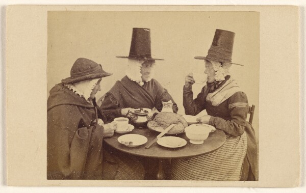 Francis Bedford, [Three Welsh ladies seated at a table having tea]