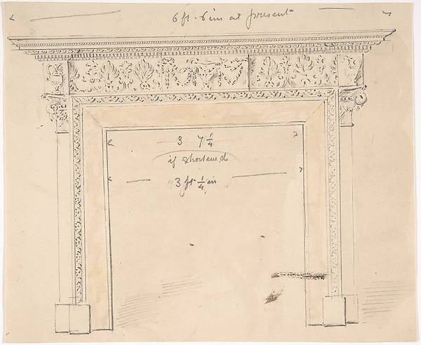 Anonymous, British, 19th century, Design for a Fireplace