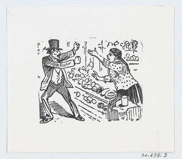 José Guadalupe Posada, A woman yelling at a man with his arms raised