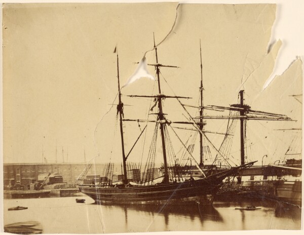 Unknown, [Ships docked in harbor]
