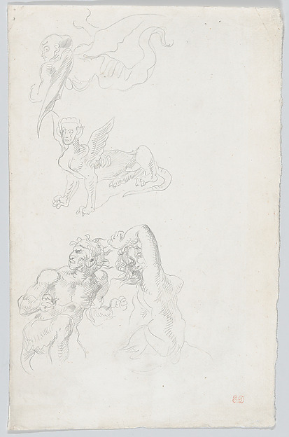 Eugène Delacroix, Study of Satyrs and Gargoyles
