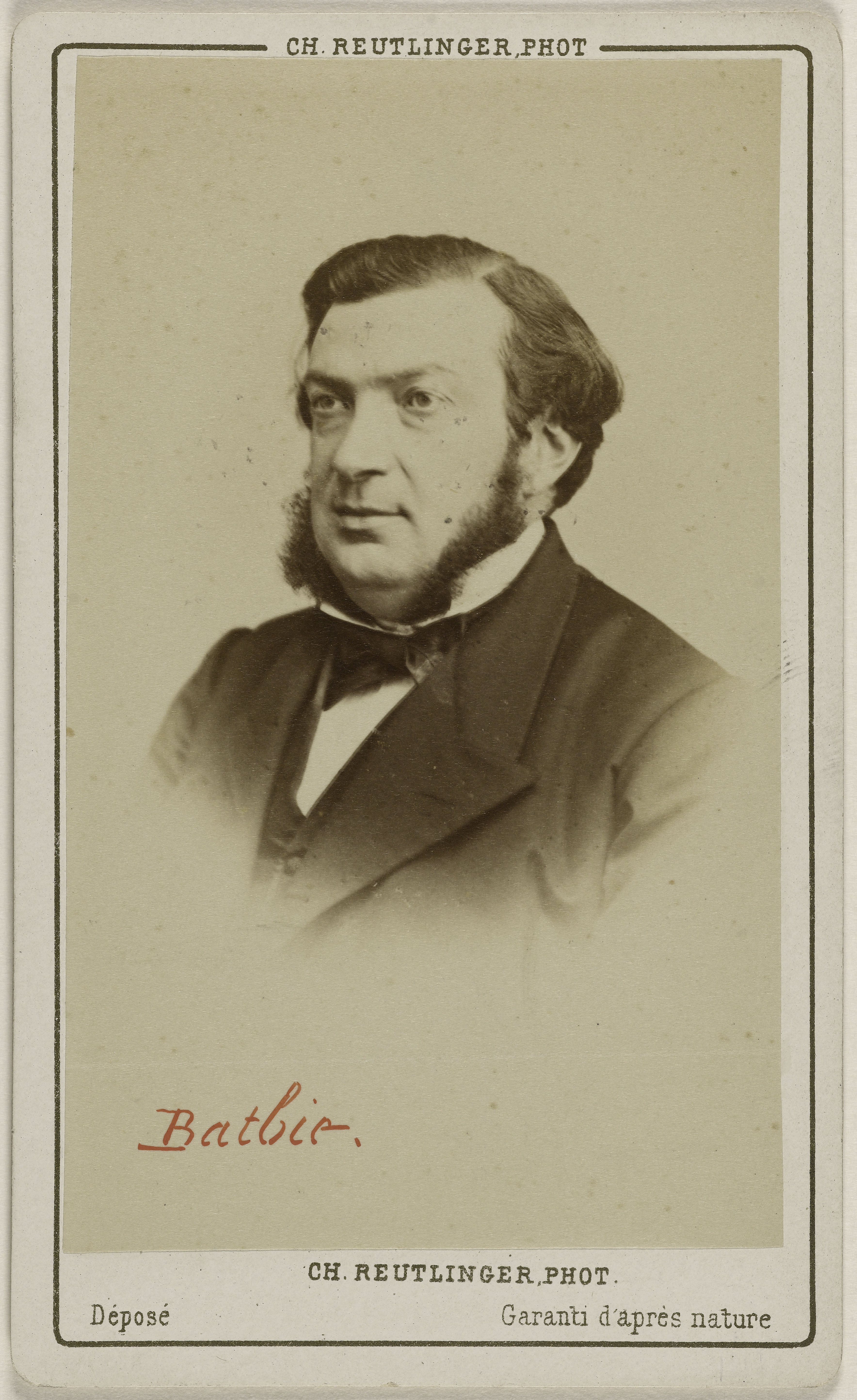 Charles Reutlinger, Portrait de Batbie, Anselme, (1828-1887), (homme politique)