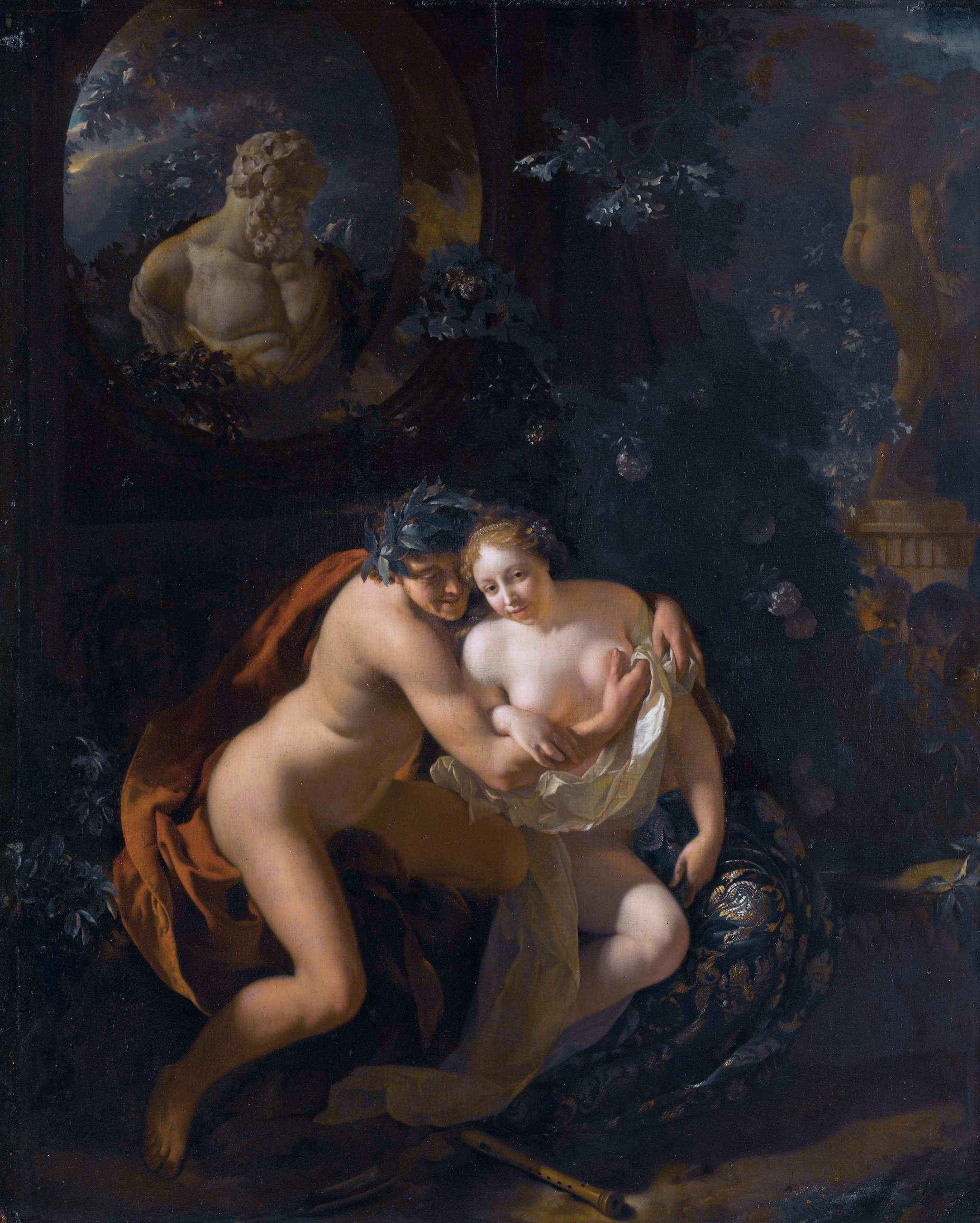 Adriaen van der Werff, A Couple Making Love in a Park Spied on by Children