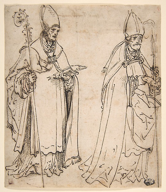 Hans Burgkmair, Two studies for Saint Ulrich of Augsburg