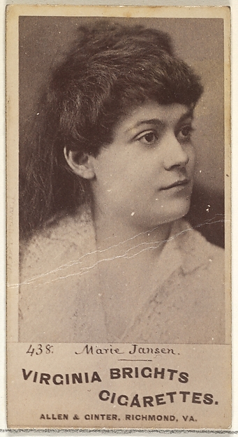 Allen & Ginter, Card 438, Marie Janson, from the Actors and Actresses series (N45, Type 1) for Virginia Brights Cigarettes